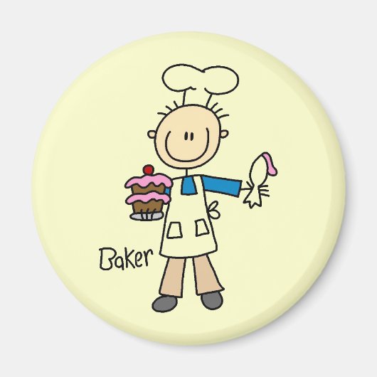 Männlicher Bäcker Magnet (Vorne)
