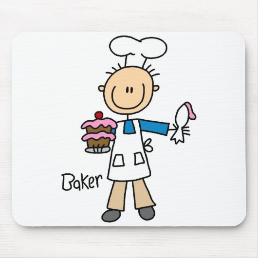Männlicher Bäcker Mousepad (Vorne)