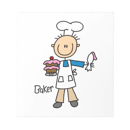 Männlicher Bäcker Notizblock (Vorderseite)