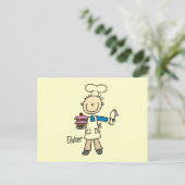 Männlicher Bäcker Postkarte (Stehend Vorderseite)