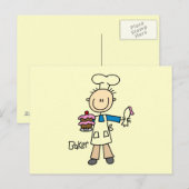 Männlicher Bäcker Postkarte (Vorne/Hinten)