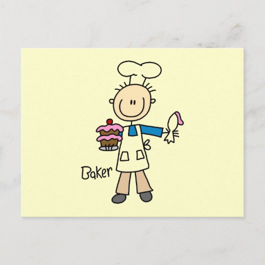 Männlicher Bäcker Postkarte (Vorderseite)