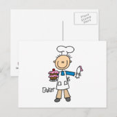 Männlicher Bäcker Postkarte (Vorne/Hinten)