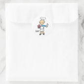 Männlicher Bäcker Runder Aufkleber (Tasche)
