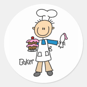 Männlicher Bäcker Runder Aufkleber