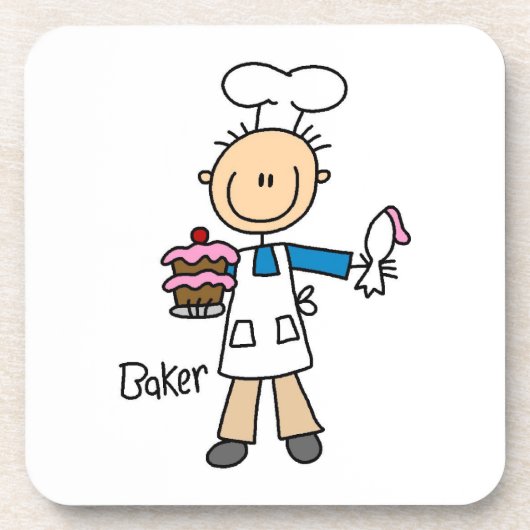 Männlicher Bäcker Untersetzer (Vorderseite)