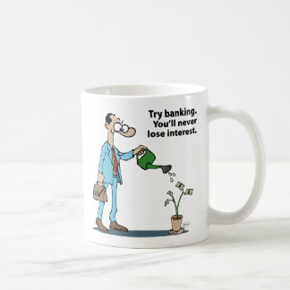 Männlicher Bankier Kaffeetasse