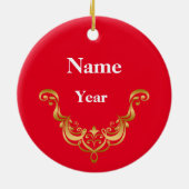 Männlicher Barkeeper Silhouette Weihnachts-Ornamen Keramik Ornament (Hinten)