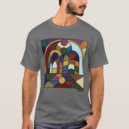 Männlicher Basic-T - Shirt mit Colorblock (Vorderseite)