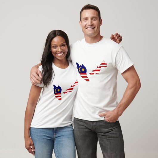 Männlicher Basic-T - Shirt mit malaysischer Flagge (Unisex)