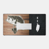 Männlicher Bassfischer Name Rustikaler Sporthafen Schreibtischunterlage (Tastatur & Maus)