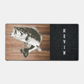 Männlicher Bassfischer Name Rustikaler Sporthafen Schreibtischunterlage (Vorderseite)