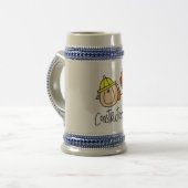 Männlicher Bauarbeiter Bierglas (Vorderseite Links)