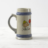 Männlicher Bauarbeiter Bierglas (Links)