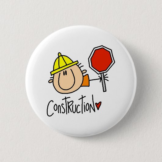 Männlicher Bauarbeiter Button (Vorderseite)