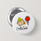 Männlicher Bauarbeiter Button (Vorne & Hinten)