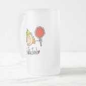 Männlicher Bauarbeiter Mattglas Bierglas (Vorderseite Links)
