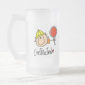 Männlicher Bauarbeiter Mattglas Bierglas (Links)