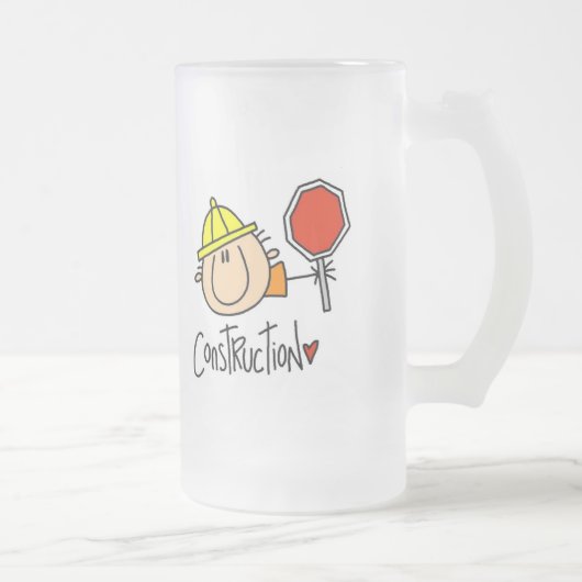 Männlicher Bauarbeiter Mattglas Bierglas (Rechts)