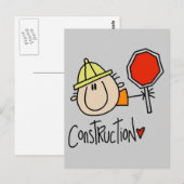 Männlicher Bauarbeiter Postkarte (Vorne/Hinten)