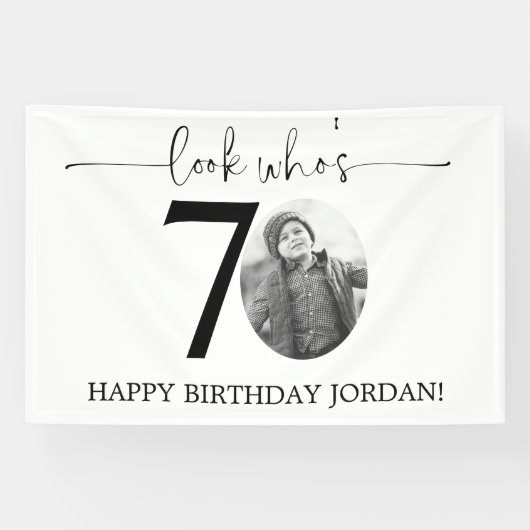 Männlicher Blick, der 70 Foto 80. Geburtstag ist Banner (Horizontal)