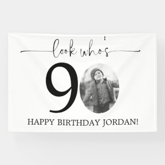 Männlicher Blick, der 90 Foto ist 80. Geburtstag Banner