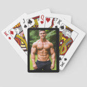 Männlicher Bodybuilder lächeln | Spielkarten (Rückseite)