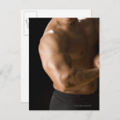 Männlicher Bodybuilder Muskeln, Vorderansicht, 2 Postkarte (Vorne/Hinten)