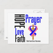 Männlicher Brustkrebs Hoffnung Liebe Glaube Gebet  Postkarte (Vorne/Hinten)