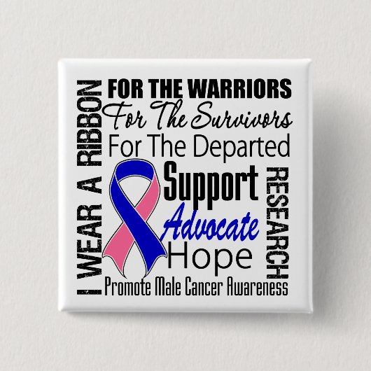 Männlicher Brustkrebs Ich trage ein Multifunktions Button (Vorderseite)