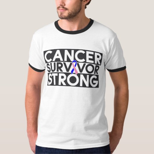 Männlicher Brustkrebs-Überlebender stark T-Shirt (Vorderseite)