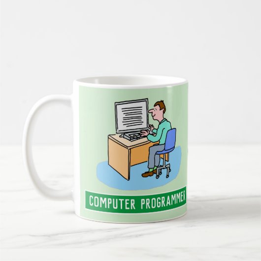 Männlicher Computerprogrammierer mit Namen. Funny Kaffeetasse (Links)