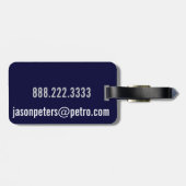 Männlicher einfacher personalisierter gepäckanhänger (Rückseite horizontal)