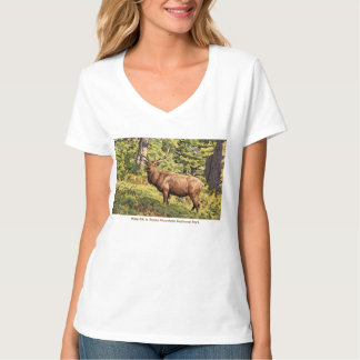 Männlicher Elch im Rocky Mountain National Park Co T-Shirt