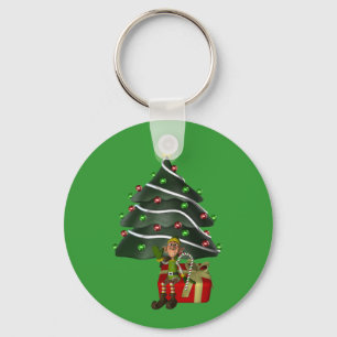 Männlicher Elf-Weihnachtsbaum-Feiertag Keychain Schlüsselanhänger