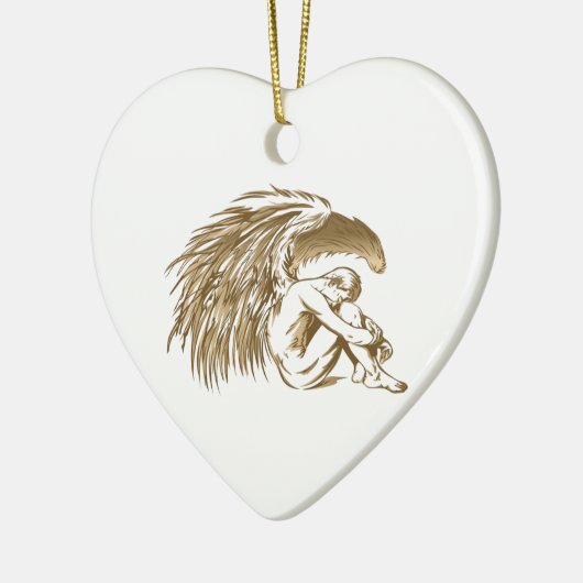 MÄNNLICHER ENGEL KERAMIK ORNAMENT (Links)