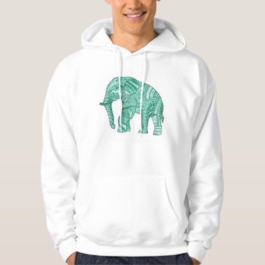 Männlicher Gemusterter Elefant Hoodie (Vorderseite)