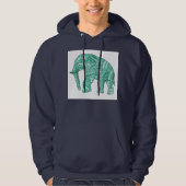 Männlicher Gemusterter Elefant Hoodie (Vorderseite)