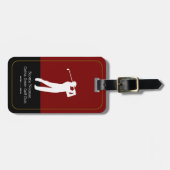 Männlicher Golfer Elegant Modern Gepäckanhänger (Vorderseite horizontal)
