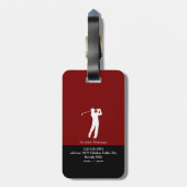 Männlicher Golfer Elegant Modern Gepäckanhänger (Rückseite vertikal)