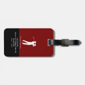 Männlicher Golfer Elegant Modern Gepäckanhänger (Rückseite horizontal)