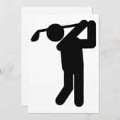 Männlicher Golfer - Golf Symbol Einladung (Vorne/Hinten)