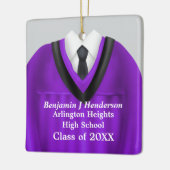 Männlicher Grad Gown Lila und Schwarz-Ornament Keramikornament (Links)