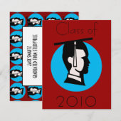 Männlicher Graduate Dot Einladung (Vorne/Hinten)