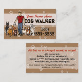 Männlicher Hundewanderer-Hundetrainergehender Visitenkarte (Vorne/Hinten)