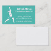 Männlicher Instruktor Entspannt grünes Yoga Visitenkarte (Vorne/Hinten)