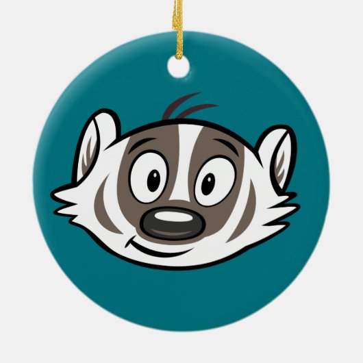 Männlicher Känguru-Dachs-Gesicht Ricky Waschbär-| Keramik Ornament (Hinten)