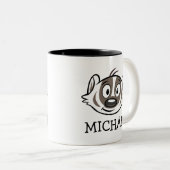 Männlicher Känguru-Dachs-Gesicht Ricky Waschbär-| Zweifarbige Tasse (VorderseiteRechts)