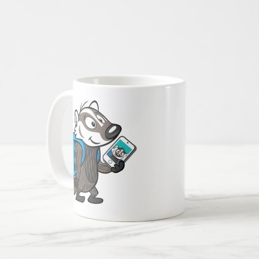 Männlicher Känguru-Dachs Selfie Ricky Waschbär-| Kaffeetasse (Vorderseite Links)
