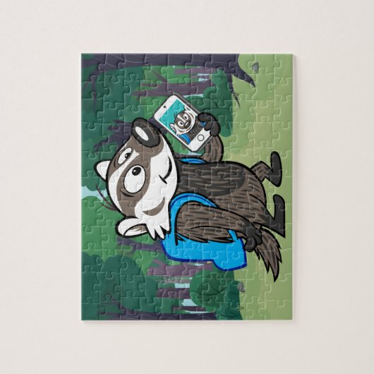 Männlicher Känguru-Dachs Selfie Ricky Waschbär-| Puzzle (Vertikal)